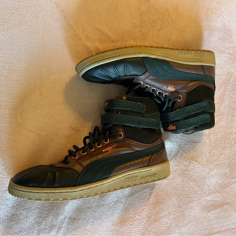 Puma Sky II High duck winter casual boots brown and green size 10.5